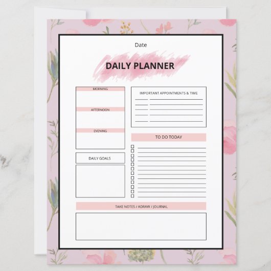 Daily Planner Template (Vorderseite)