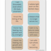 Daily Positive Affirmations- 8 Wellness Stickers Aufkleber (Vorderseite)