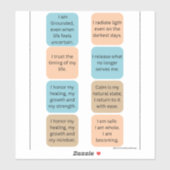 Daily Positive Affirmations- 8 Wellness Stickers Aufkleber (Blatt)