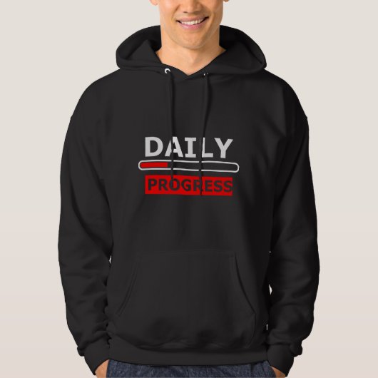 Daily Progress Motivational Hoodie – Red Smile (Vorderseite)