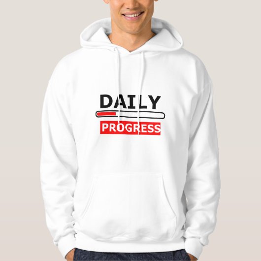 Daily Progress Motivational Hoodie – Red Smile (Vorderseite)