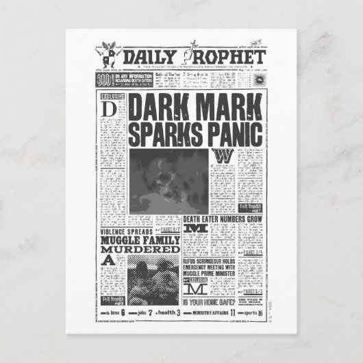 Daily Prophet Titelseite Postkarte (Vorderseite)