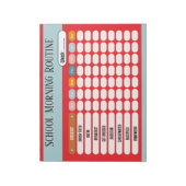 Daily Routine Checklist for Kids Morning & School  Notizblock (Rotiert)