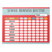 Daily Routine Checklist for Kids Morning & School  Notizblock (Vorderseite)