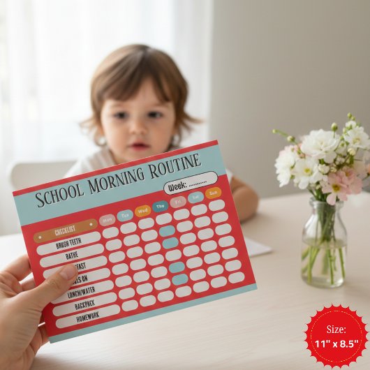 Daily Routine Checklist for Kids Morning & School  Notizblock