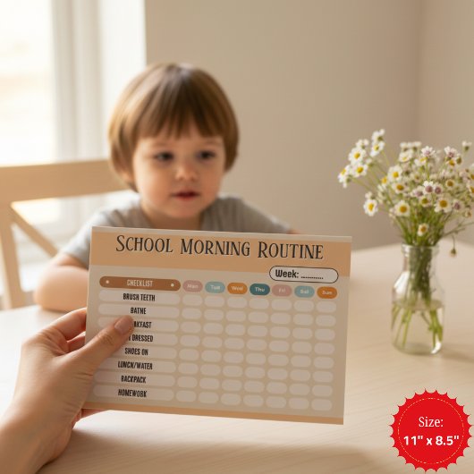 Daily Routine Checklist for Kids Morning & School  Notizblock