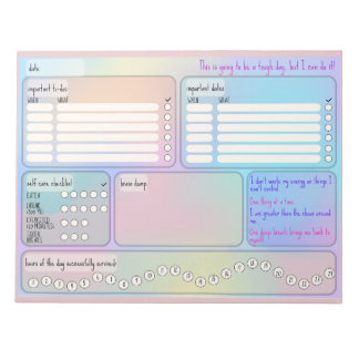 Daily Schedule for Focus & Self-Care  Notizblock