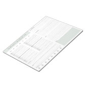 Daily Schedule Planning Notepad - Mint Notizblock (angewinkelt)