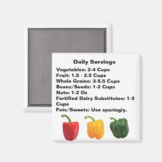 Daily Servings Magnet (Vorderseite/Rückseite)