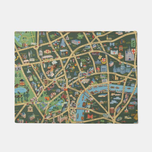 Daily Telegraf stellen Karte von London dar Fußmatte (Vorderseite)