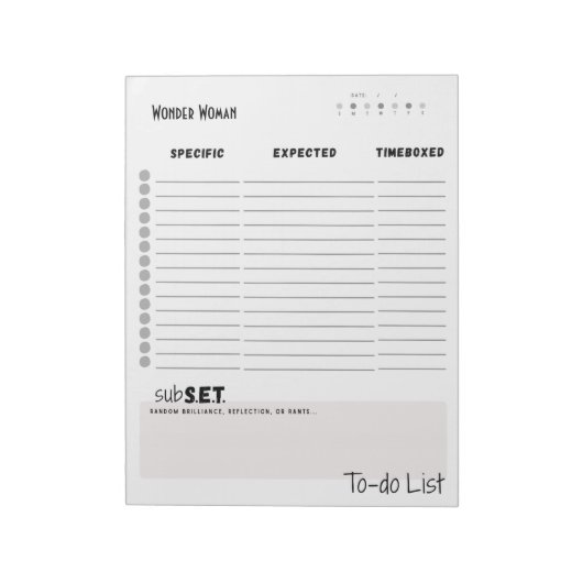 Daily To-Do List – Customizable Tear-Off Notepad Notizblock (Rotiert)