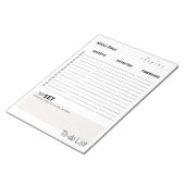 Daily To-Do List – Customizable Tear-Off Notepad Notizblock (angewinkelt)