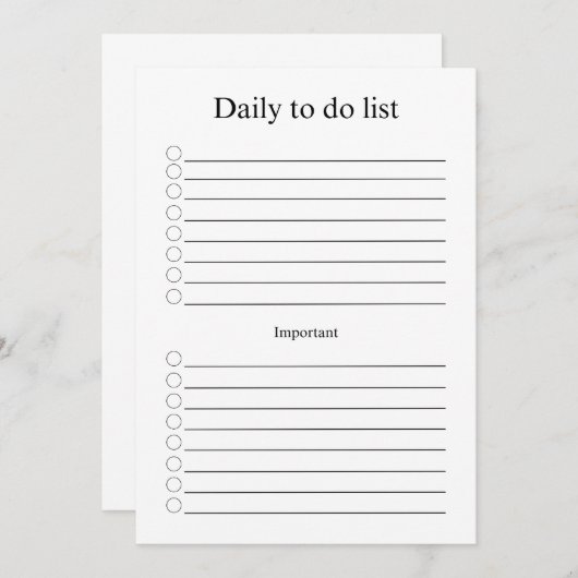 Daily to do list mitteilungskarte (Vorne/Hinten)
