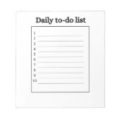 Daily to-do list notizblock (Vorderseite)