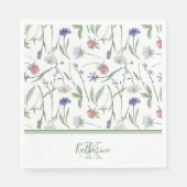 Dainted Wild Blume personalisiert Serviette (Vorderseite)