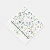 Dainted Wild Blume personalisiert Serviette (Ecke)