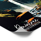 Daintree Australia Art Vintage Travel Illustration Poster (Ecke)