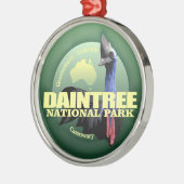 Daintree NP (Cassowary) WT Silbernes Ornament (Links)