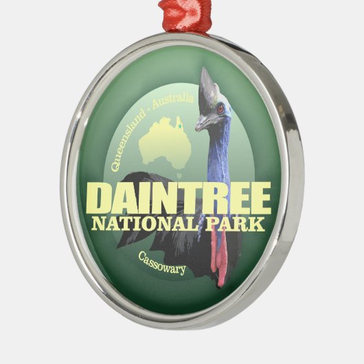 Daintree NP (Cassowary) WT Silbernes Ornament (Links)