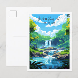 Daintree-Regenwald im Stil einer Vintage-Reiseillu Postkarte