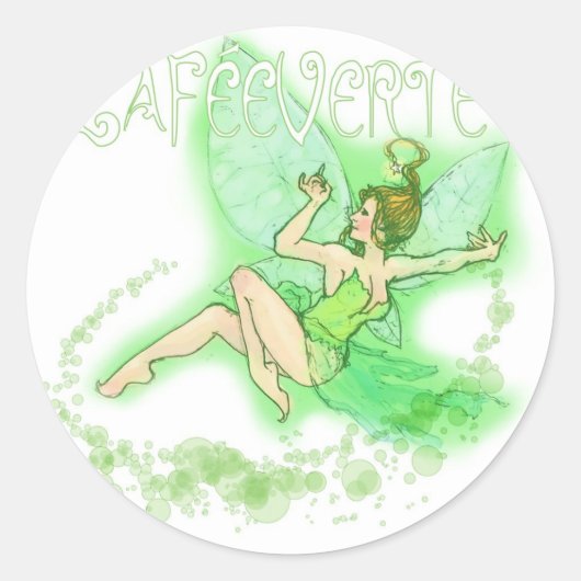 Dainty Absinthe La Fee Verte II Runder Aufkleber (Vorderseite)