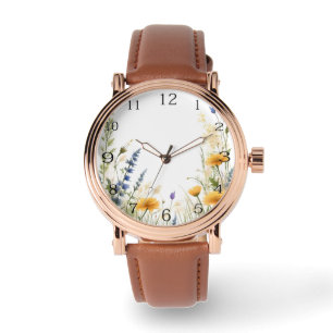 Dainty Beauty: wilde Wildblume und Gräser, Armbanduhr