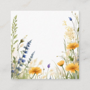 Dainty Beauty: wilde Wildblume und Gräser, Quadratische Visitenkarte