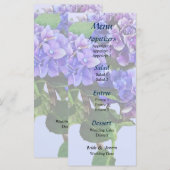 Dainty Blue Hydrangea Menü Menükarte (Vorne/Hinten)