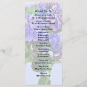 Dainty Blue Hydrangea Wedding Program Programm (Rückseite)