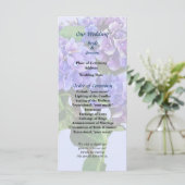 Dainty Blue Hydrangea Wedding Program Programm (Stehend Vorderseite)
