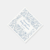 Dainty Blue Personalisiert Baby Dusche Napkins Serviette (Ecke)