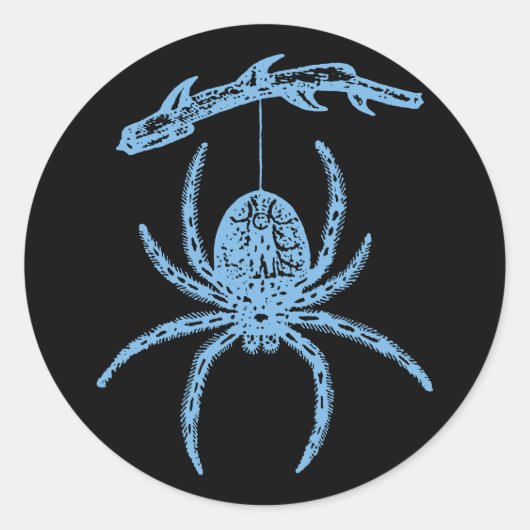 Dainty Blue Spider Classic Round Sticker (Vorderseite)