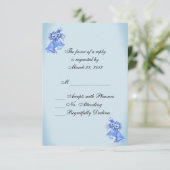 Dainty Blue Wedding Bells UAWG RSVP Karte (Stehend Vorderseite)