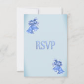 Dainty Blue Wedding Bells UAWG RSVP Karte (Rückseite)