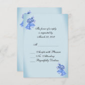Dainty Blue Wedding Bells UAWG RSVP Karte (Vorne/Hinten)