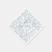 Dainty Blue & White Floral Paper Cocktail Napkins Serviette (Ecke)