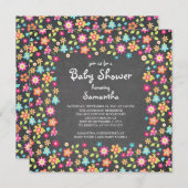 Dainty Blume Chalkboard Kinderdusche Einladungen (Vorne/Hinten)