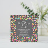 Dainty Blume Chalkboard Kinderdusche Einladungen (Stehend Vorderseite)
