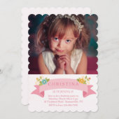 Dainty Blume Foto Einladung (Vorne/Hinten)