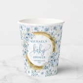 Dainty boho staubige blaue Aquarellfarben Blume Go Pappbecher (Vorderseite)