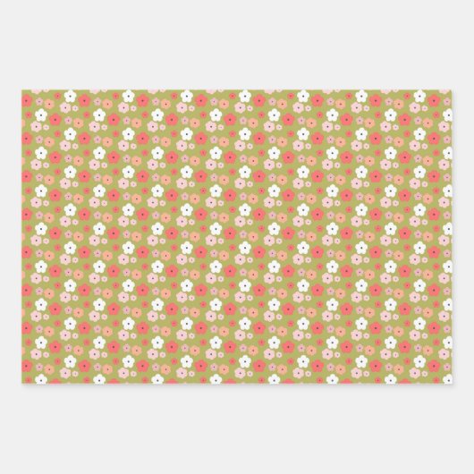 Dainty Boho Woodland Floral Pattern in Green Geschenkpapier Set (Vorderseite 2)