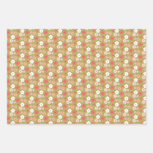 Dainty Boho Woodland Floral Pattern in Green  Geschenkpapier Set (Vorderseite)