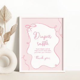 Dainty Bow gewellt rosa Wineller Tombola Poster