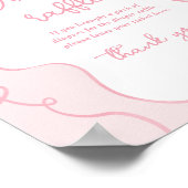 Dainty Bow gewellt rosa Wineller Tombola Poster (Ecke)