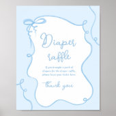 Dainty Bow handgezeichnete Blue-Wineller-Tombola Poster (Vorne)