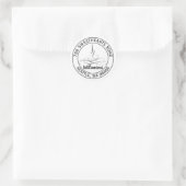 Dainty Calligraphy Wedding Round Address Sticker (Tasche)