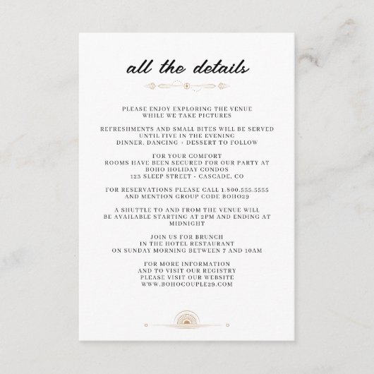 Dainty Celestial Wedding Begleitkarte (Vorderseite)