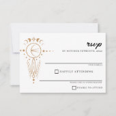 Dainty Celestial Wedding RSVP Karte (Vorderseite)