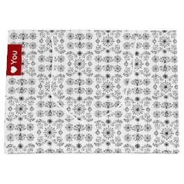 Dainty Charcoal and Crème Motif Große Geschenktüte