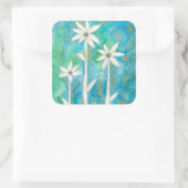 Dainty Daisies I Quadratischer Aufkleber (Tasche)